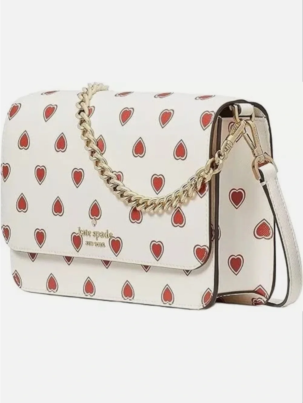 Kate Spade Madison Flap Crossbody with Heart Print with matching wallet